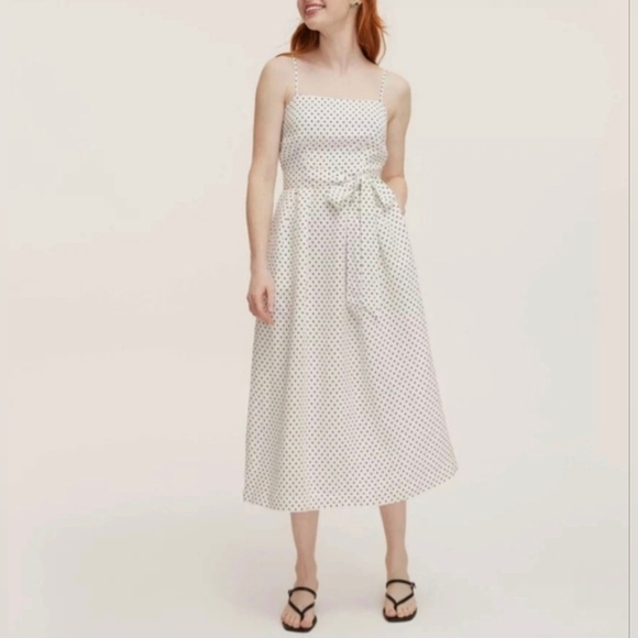 Kate Spade Polka Dot Tie Waist Midi Dress - Picture 4 of 8